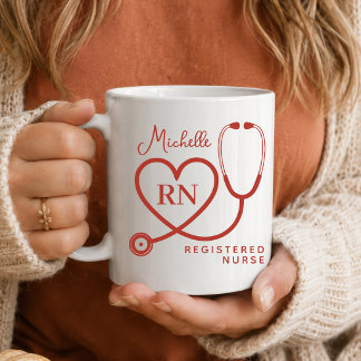 Custom Name Nurse Gift for Graduation | RN Nurse Coffee Mug