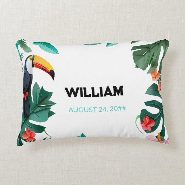 Custom Name Nursery floral  Decorative Cushion (Front)
