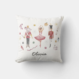 Custom name Nutcracker Ballet Ballerina Christmas Cushion