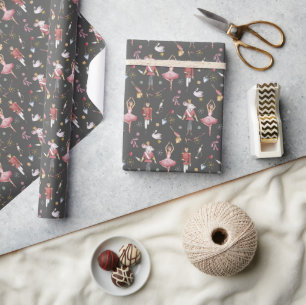 Custom name Nutcracker Ballet Ballerina Christmas Wrapping Paper