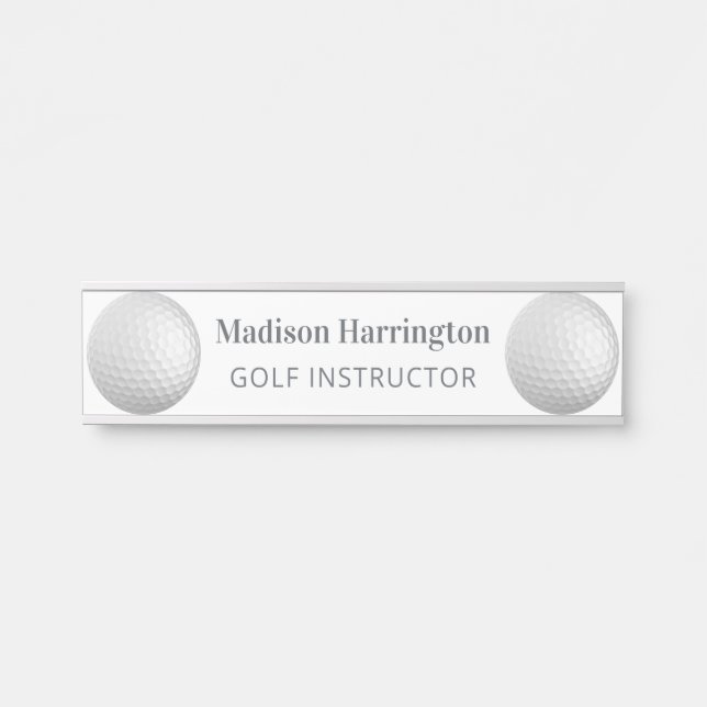 Custom Name & Occupation Golf Ball Door Sign (Front)