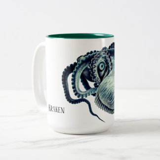 Custom Name Octopus Squid Nautilus Argonaut  Two-Tone Coffee Mug