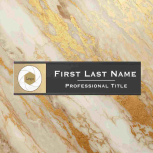 Custom Name Office Door Sign Black & Gold
