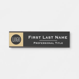 Custom Name   Office Door Sign Black & Gold