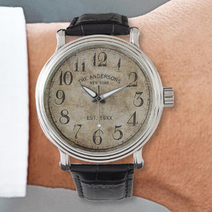 Custom Name Old Retro Vintage Distressed Classic Watch