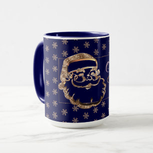 Custom Name Olivia's Christmas Mug Cute Santa Blue