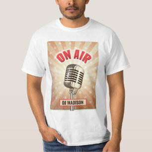 Custom name “On Air” Microphone clothing T-Shirt