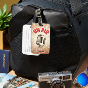 Custom name “On Air” Microphone Luggage Tag