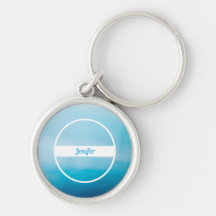 Custom Name On Blue Gradient Keychain