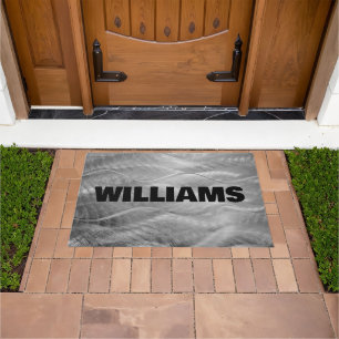 Custom Name On Brushed Metal Abstract Doormat