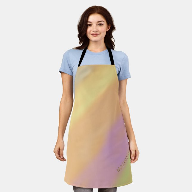 Custom Name on Cotton Candy Colors Apron (Worn)