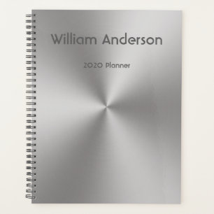 Custom Name on Silver Metal Look 2020 Planner