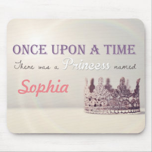 Custom name 'Once Upon a Time' Princess Crown Mouse Mat