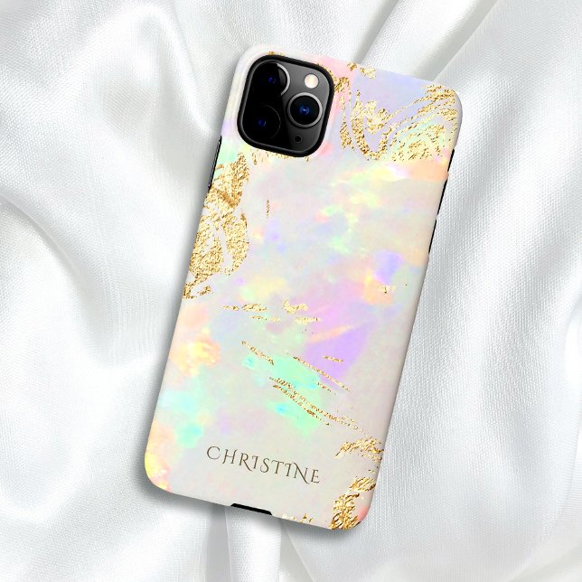 custom name opal stone design iPhone case (Creator Uploaded)