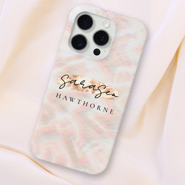 Custom Name Opal Stone Design Rose Gold  Case-Mate iPhone Case (Creator Uploaded)