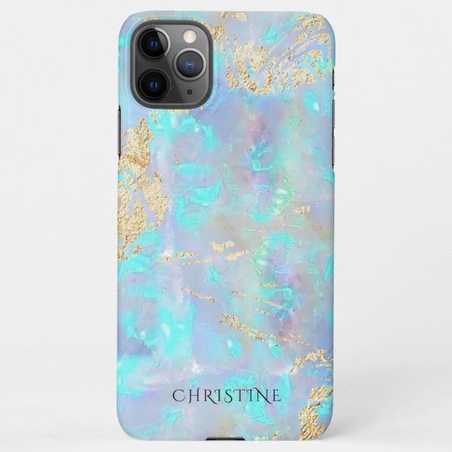custom name opal stone iPhone case (Back)