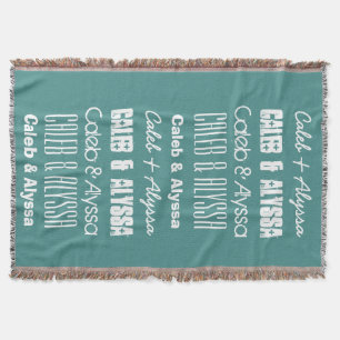 Custom Name or Names or Custom Saying A11A Throw Blanket