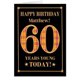 Custom Name or Relation 60th Birthday Tartan Card