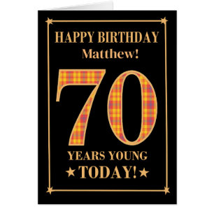 Custom Name or Relation 70th Birthday Tartan Card