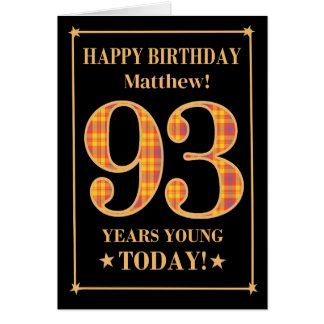 Custom Name or Relation 93rd Birthday Tartan Card