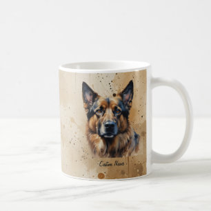 Custom Name or Text German Shepherd dog pet Coffee Mug