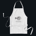 Custom Name or Text Seafood Lobster Chef Standard Apron<br><div class="desc">A customised name seafood chef or cook apron.  It features either your name,  location information,  or event information in a circle around a red lobster Illustration.</div>