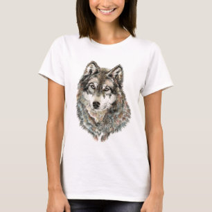 Custom Name or Text Wolf watercolor Animal T-Shirt