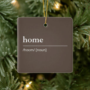 Custom Name or Word dictionary black and white Ceramic Ornament