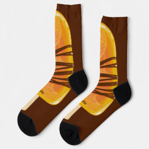 Custom name Orange Popsicle Socks