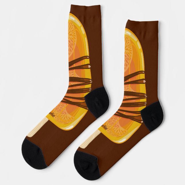 Custom name Orange Popsicle Socks (Left)
