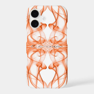 Custom Name Orange Smoke Symmetrical White