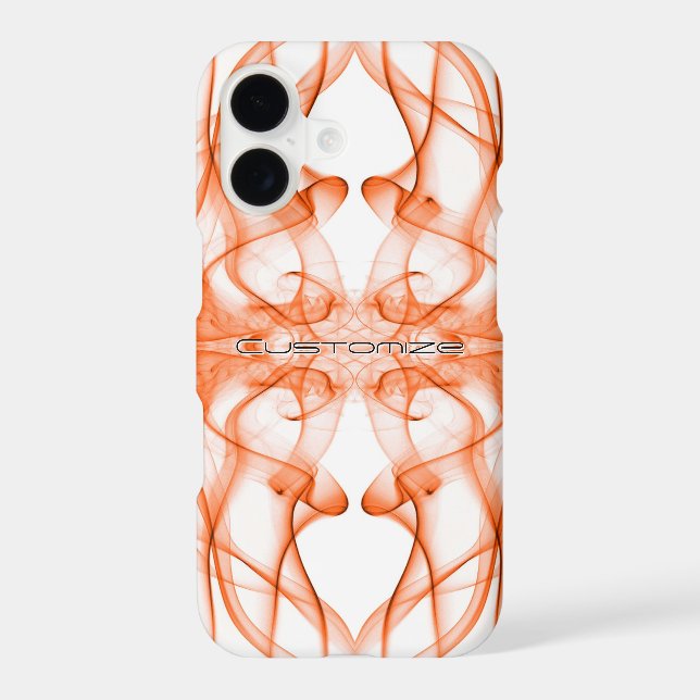 Custom Name Orange Smoke Symmetrical White (Back)