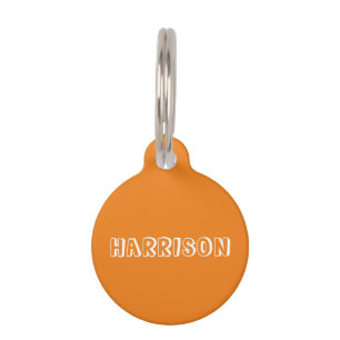 Custom name orange white dog contact info pet tag