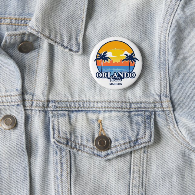 Custom Name Orlando Florida 6 Cm Round Badge (In Situ)