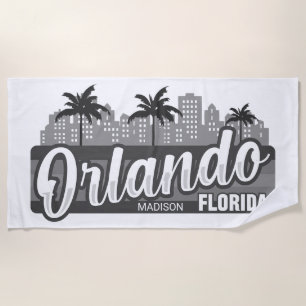 Custom Name Orlando Florida Beach Towel