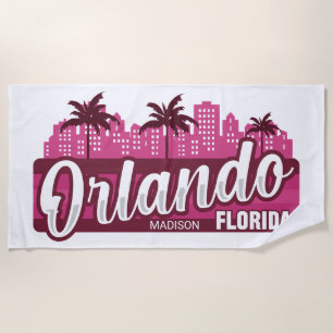 Custom Name Orlando Florida Beach Towel