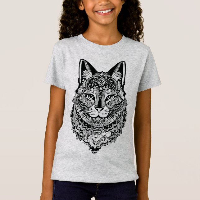 Custom Name Ornamental Cat T-Shirt (Front)