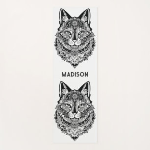 Custom Name Ornamental Cat Yoga Mat