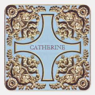 Custom Name Ornate Victorian Stickers