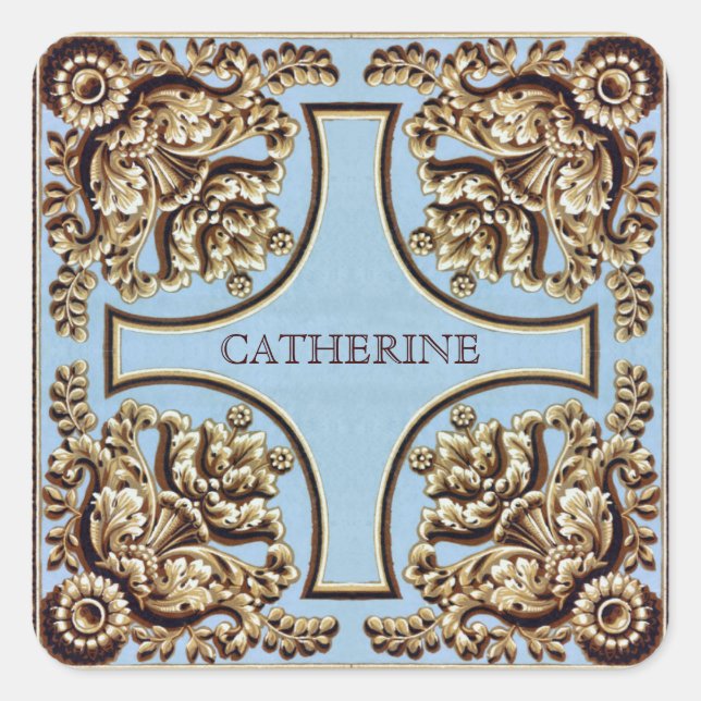 Custom Name Ornate Victorian Stickers (Front)