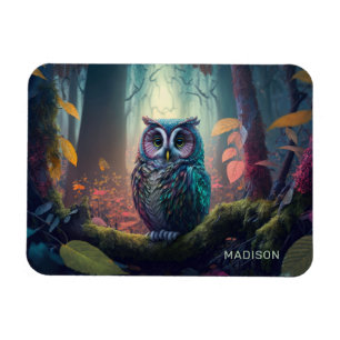 Custom Name Owl Forest Magnet