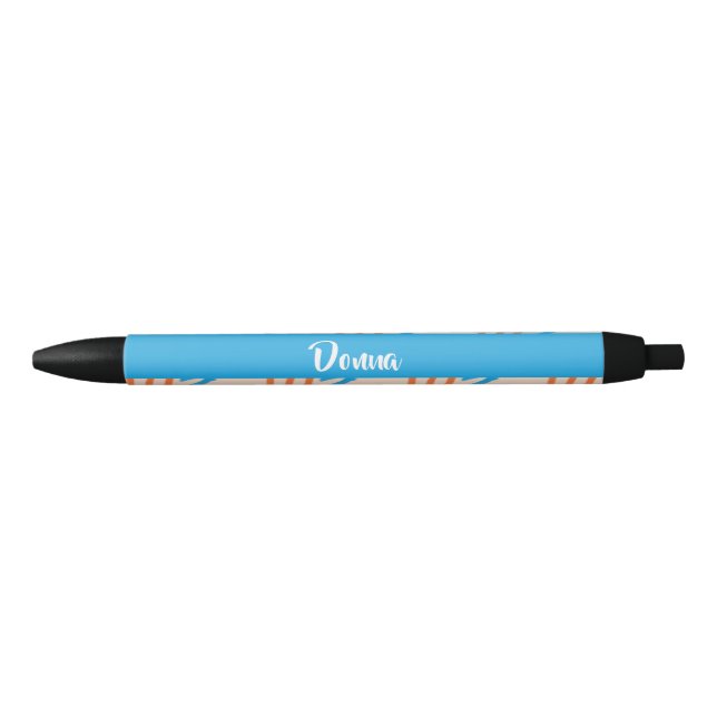 Custom name paint strokes patterned black ink pen (Front)