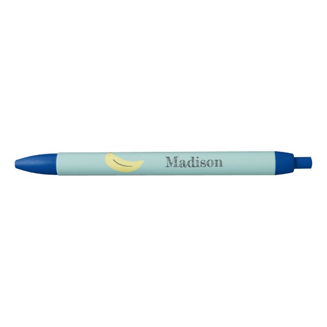 Custom name painted banana on blue black ink pen (Front)