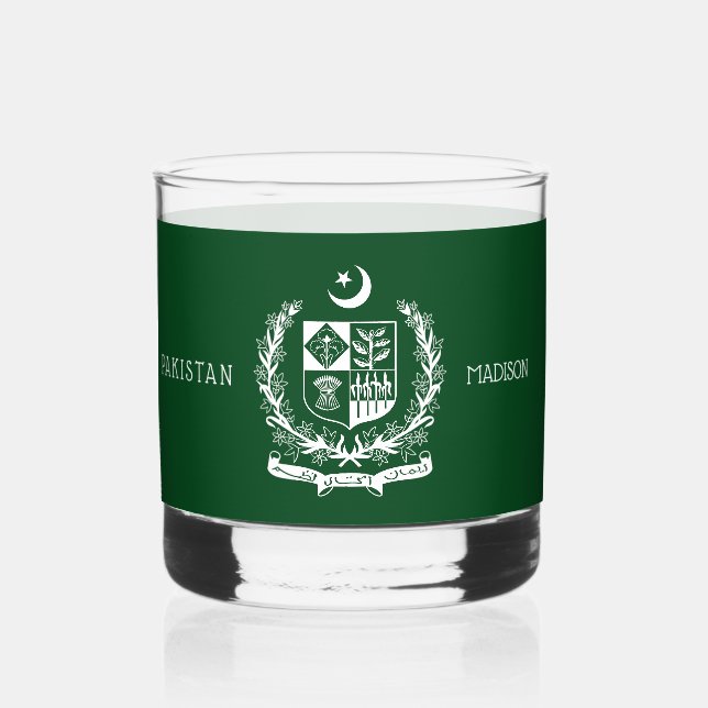 Custom Name Pakistan Whiskey Glass (Front)