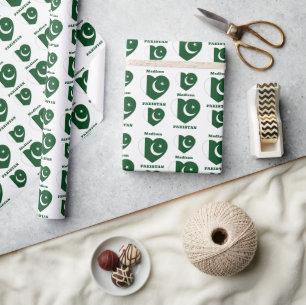 Custom Name Pakistan Wrapping Paper