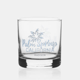 Custom Name Palm Springs California Whiskey Glass