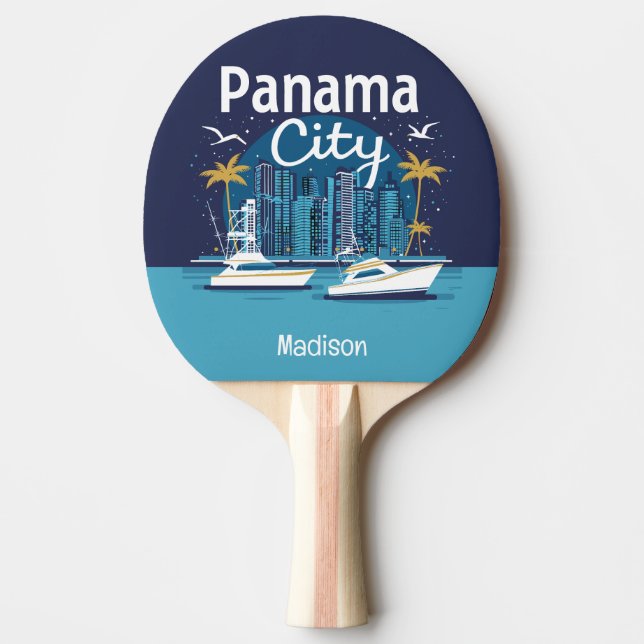 Custom Name Panama City Ping Pong Paddle (Front)