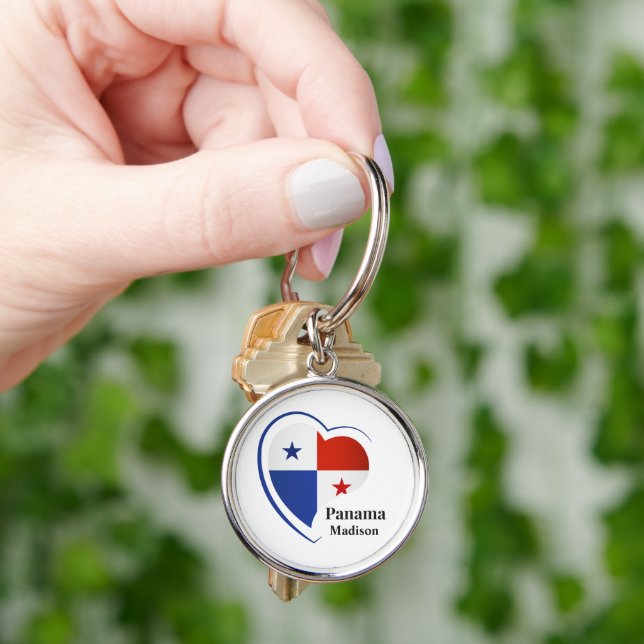 Custom Name Panama Love Key Ring (Hand)