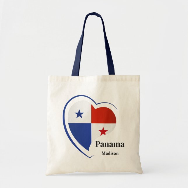 Custom Name Panama Love Tote Bag (Front)