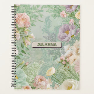 Custom Name pastel flower Planner
